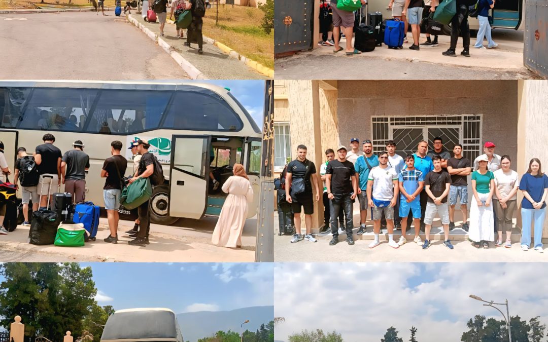 The delegation of the University City of Blida Province set off for Oran to participate in the first national training camp for university teams